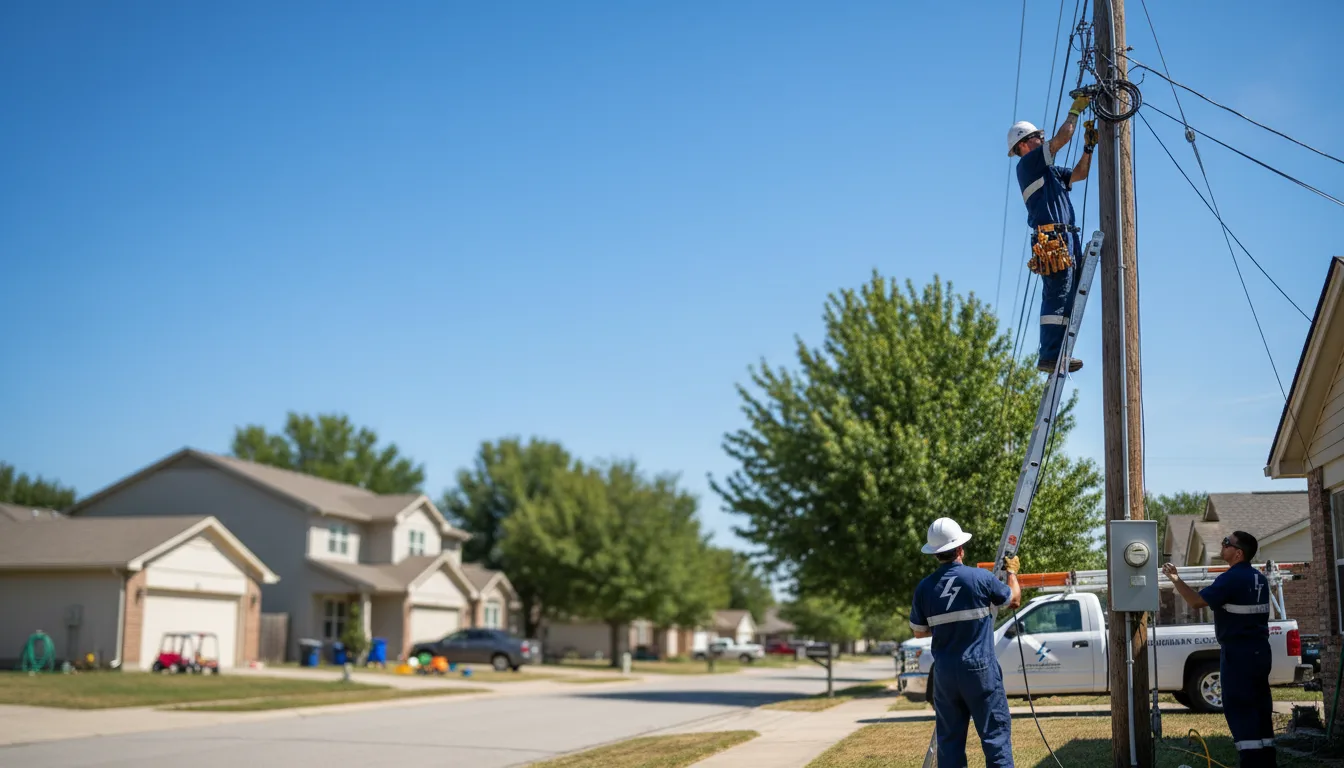 Residential electrician providing installation services in La Ward, TX